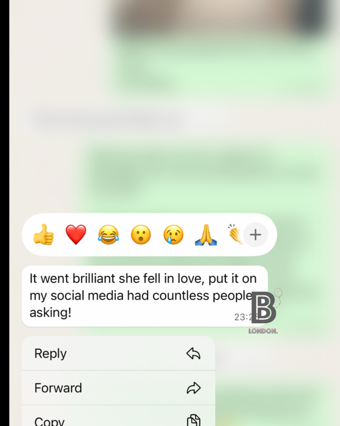 Thank-you message from Priya following a celebration at Radisson Blu — Suite