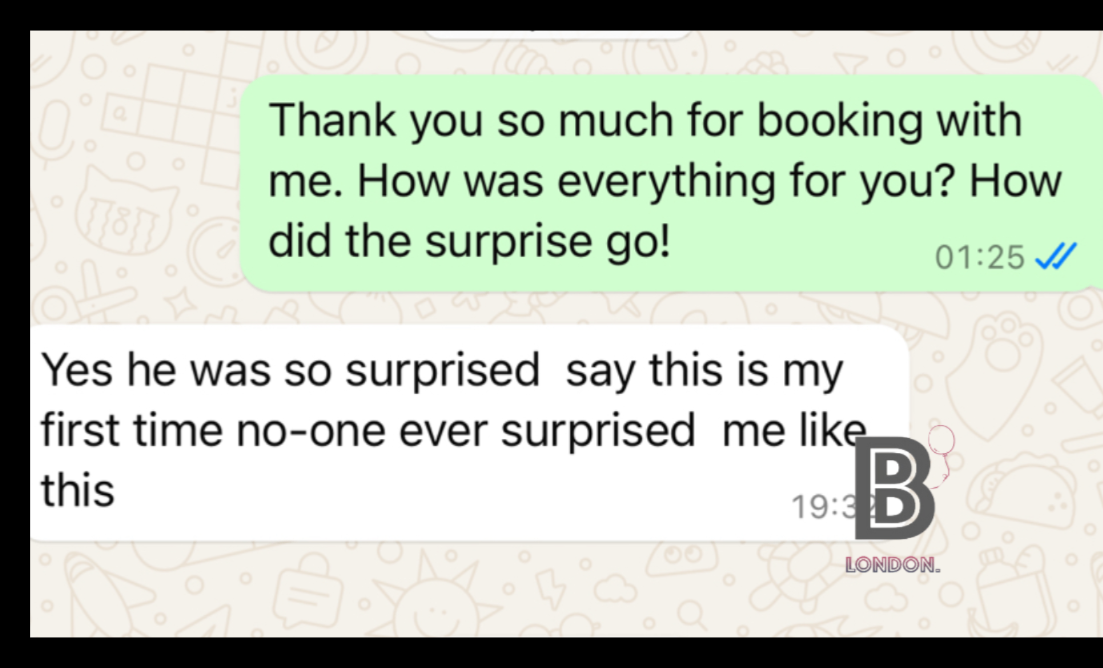 Thank-you message from Olu following a celebration at The Londoner — Standard Room