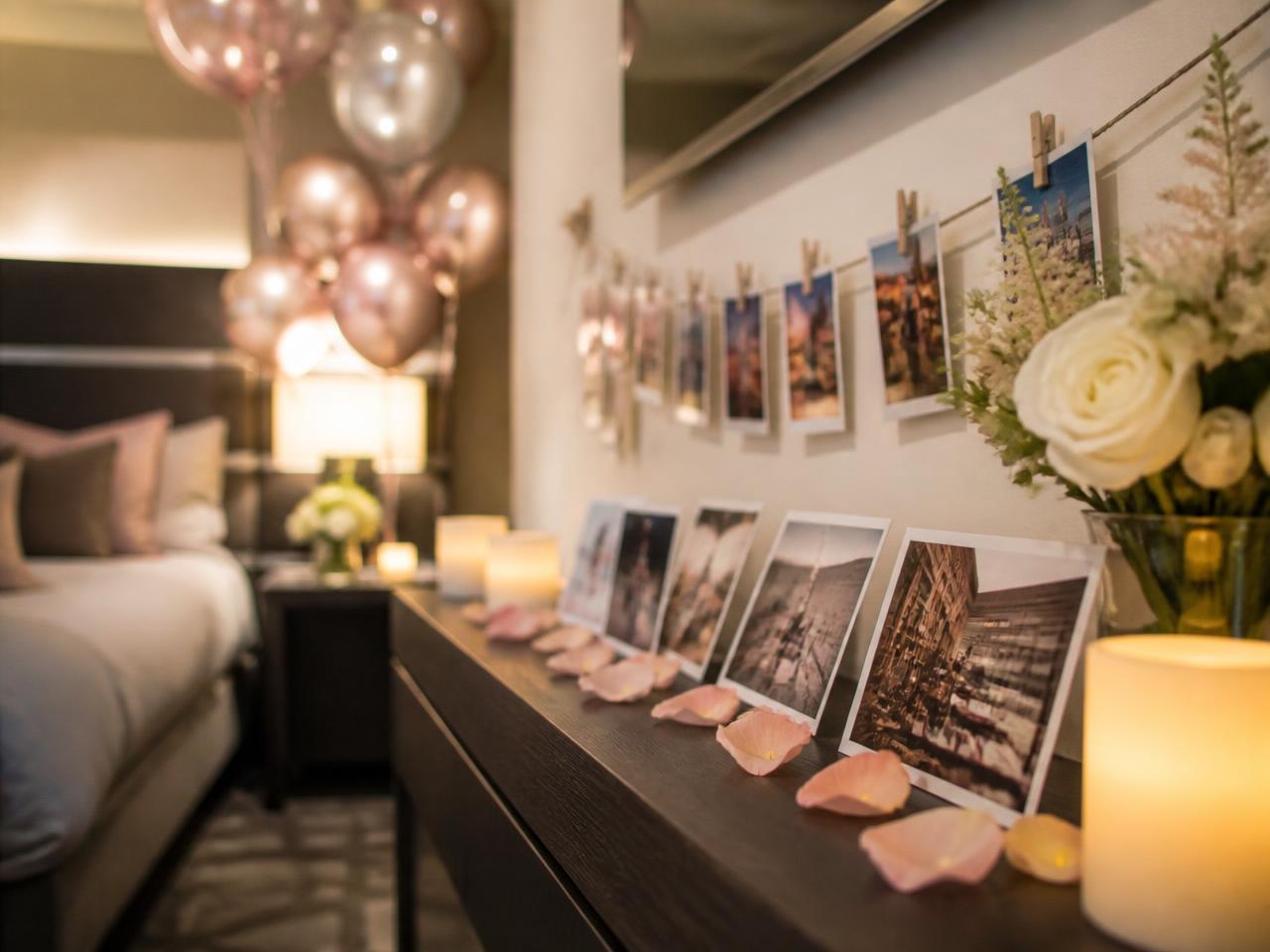 Photo Memories styled inside a hotel room celebration